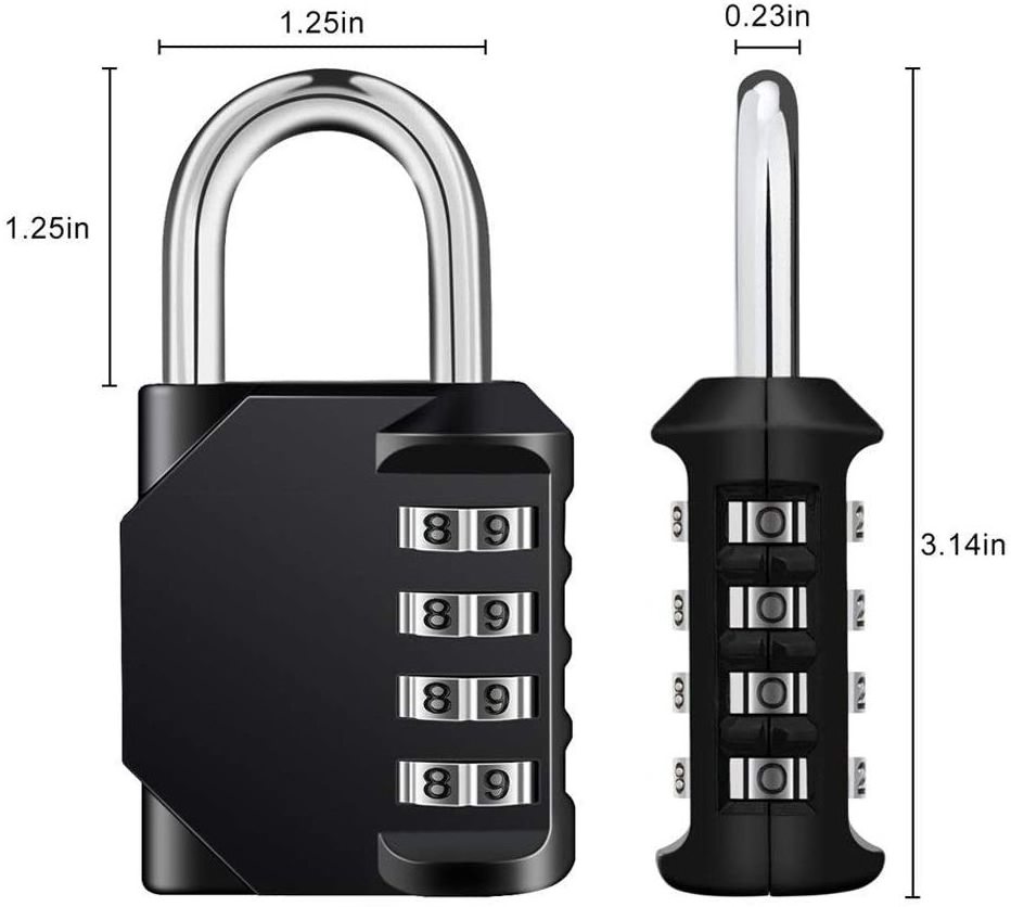 4 Digit Locker Padlocks for Gym School Lockers Heavy Duty Weatherproof Coded Padlocks Outdoor for Backyard Fence Gate Shed Door