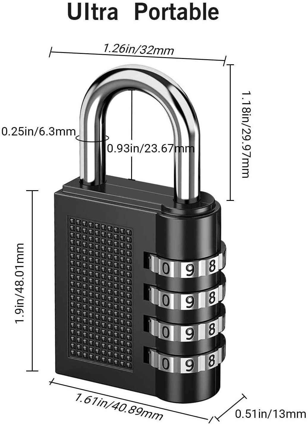 Combination Lock Security Weather Proof 4-Digit Combination Padlock Outdoor