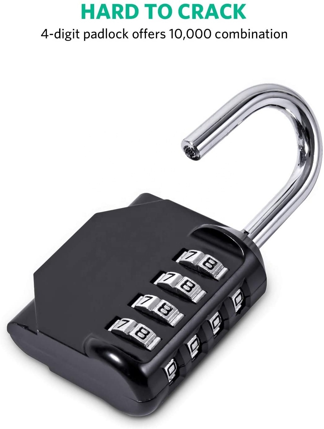 Combination Lock Heavy Duty Padlock with Code Re settable Combination Padlock with Steel Shackle Security Locks