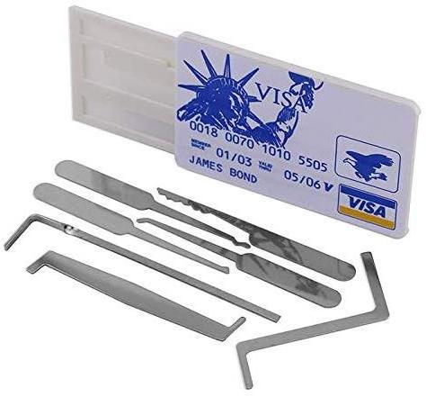 New JAMES BOND Credit Card Lock Pick Set Portable Practice Tool Kit for Locksmith Size 5 in 1