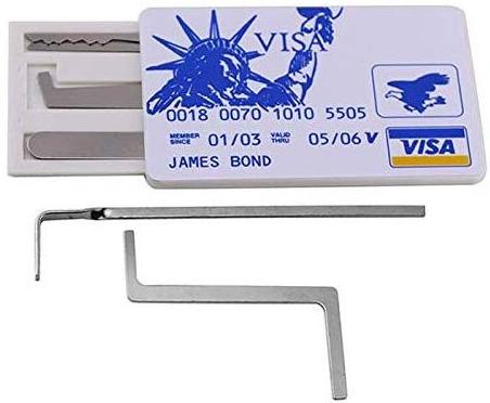 New JAMES BOND Credit Card Lock Pick Set Portable Practice Tool Kit for Locksmith Size 5 in 1