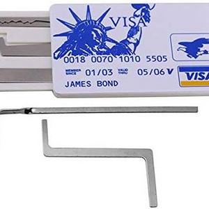 New JAMES BOND Credit Card Lock Pick Set Portable Practice Tool Kit for Locksmith Size 5 in 1