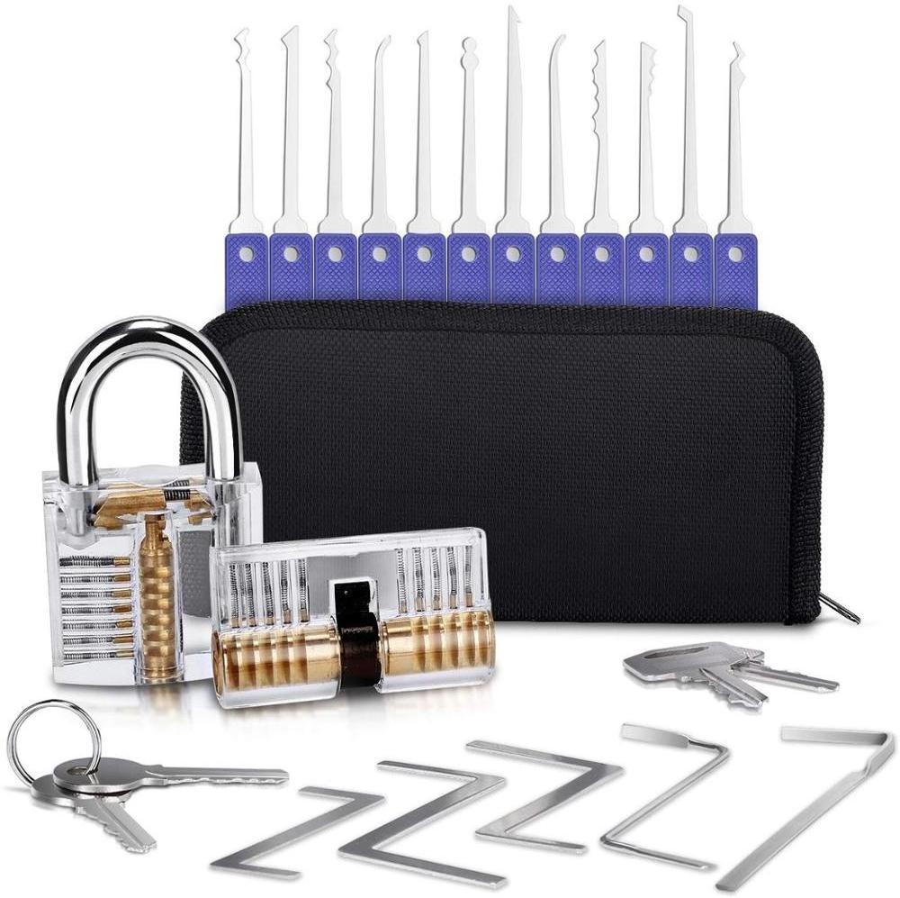 Free Shipping 12 and 5 professional Lock Pick Set with 2pcs Gift Kits practice locks