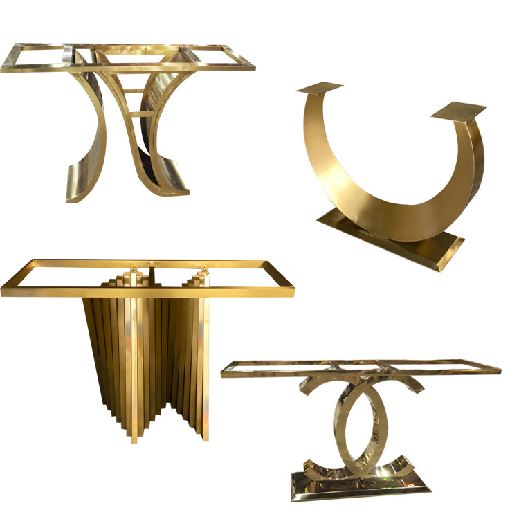 Marble Top Irregular Stainless Steel Base Console Table The Foot Of The Entryway Table  Gold Stainless Steel Leg