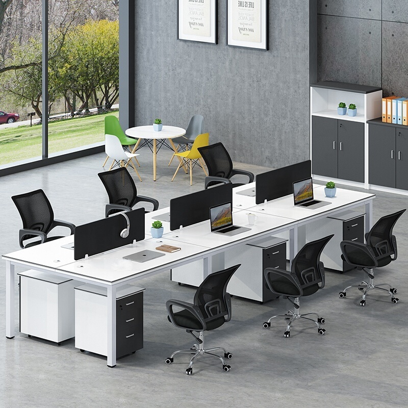 Guangzhou Office Staff Call Center Equipment Designs 6 Person Workstation