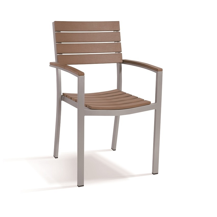 Stackable Aluminum Dining Chair for Outdoor Cafe Plastic Teak Chairs  for Entry and Laundry Use