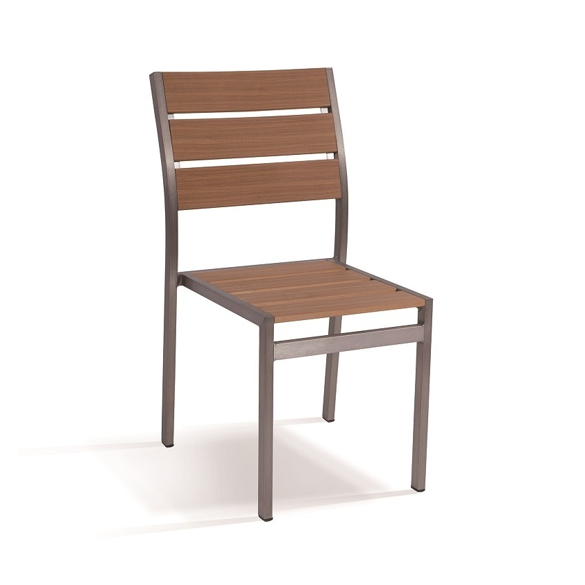 Stackable Aluminum Dining Chair for Outdoor Cafe Plastic Teak Chairs  for Entry and Laundry Use