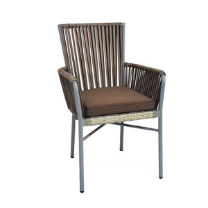 Outdoor Aluminum Rattan Chair for Garden Dining Patio Metal Furniture for Restaurant Hotel Living Room Villa