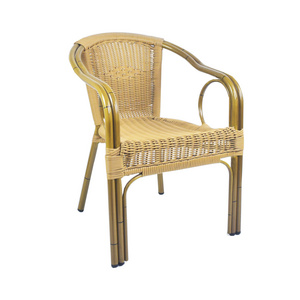 Outdoor Seating Lightweight Vintage Rattan Chairs Patio Cheap Bamboo Armchair Outdoor Terrace Brown Wicker Rattan Chairs