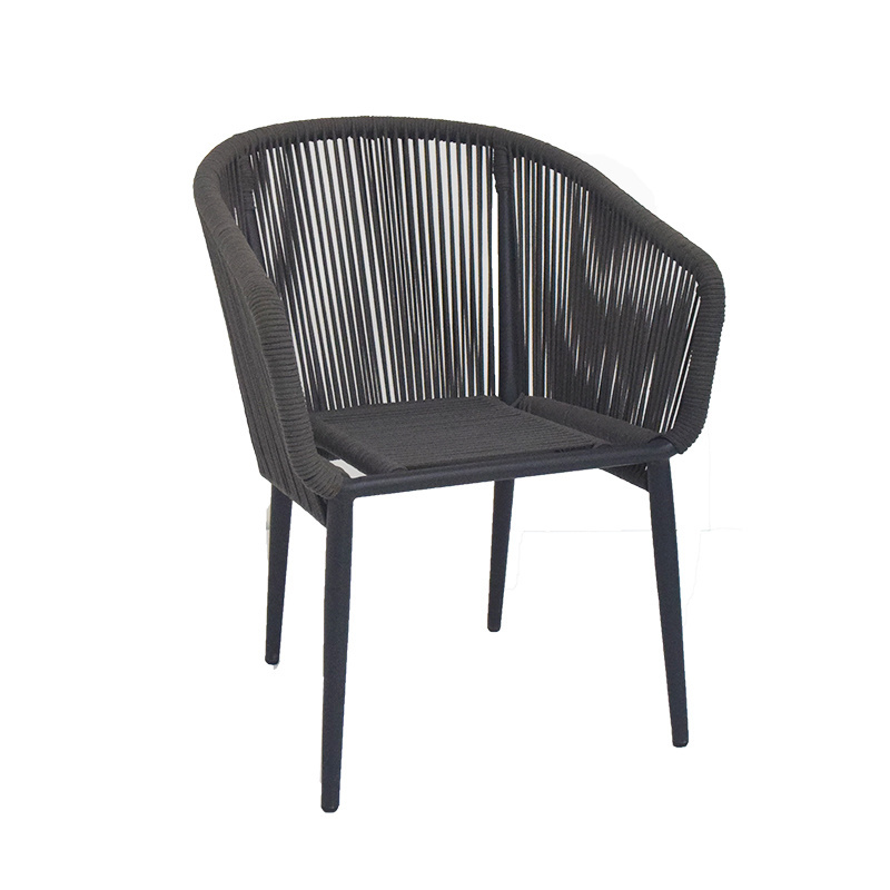 Comfortable Aluminum Rope Woven Chair with Cushion For Restaurant Dining dinner Garden Club Coffee Leisure