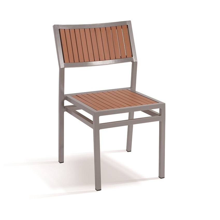 Stackable Aluminum Dining Chair for Outdoor Cafe Plastic Teak Chairs  for Entry and Laundry Use