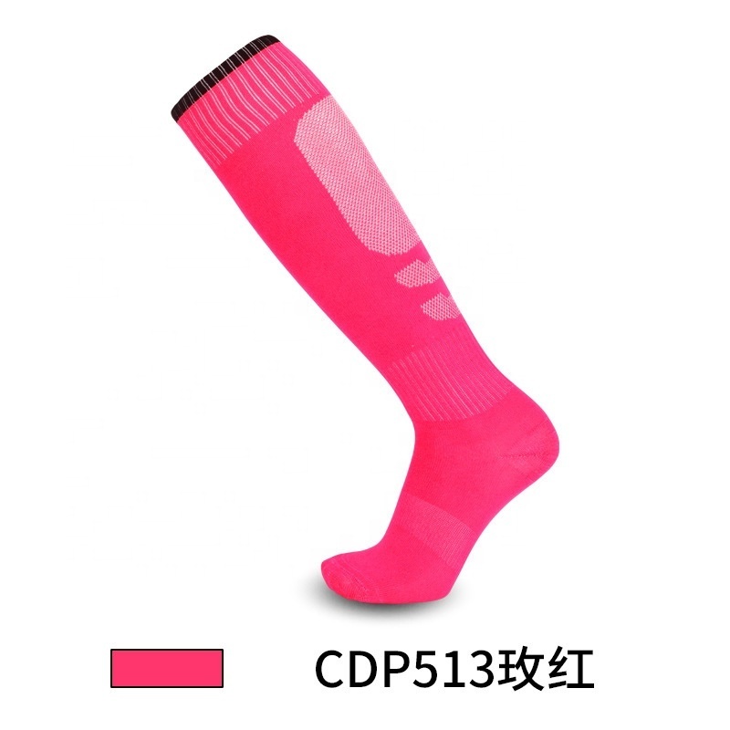 LINGTU customizable colors sports socks Pink football socks unisex pink soccer socks