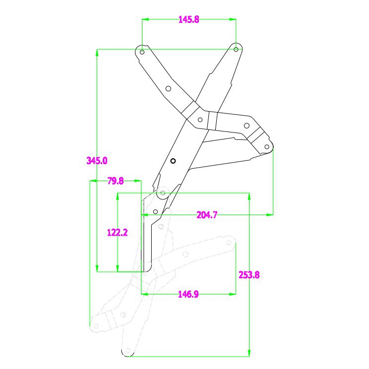 Gold Shine Factory folding sofa hinge 90 degree soft closing adjustable gas spring mechanism for bed or sofa