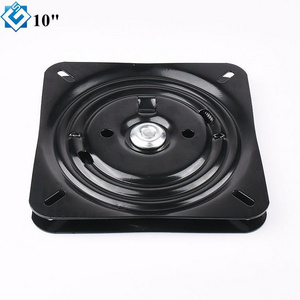 Hardware fitting 2.3 thickness black memory 10" 245mm auto return swivel plate chair base rotating mechanism