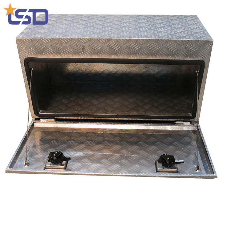 Wholesale oem custom  Aluminium checker plate under tray Truck Toolbox with T-lock