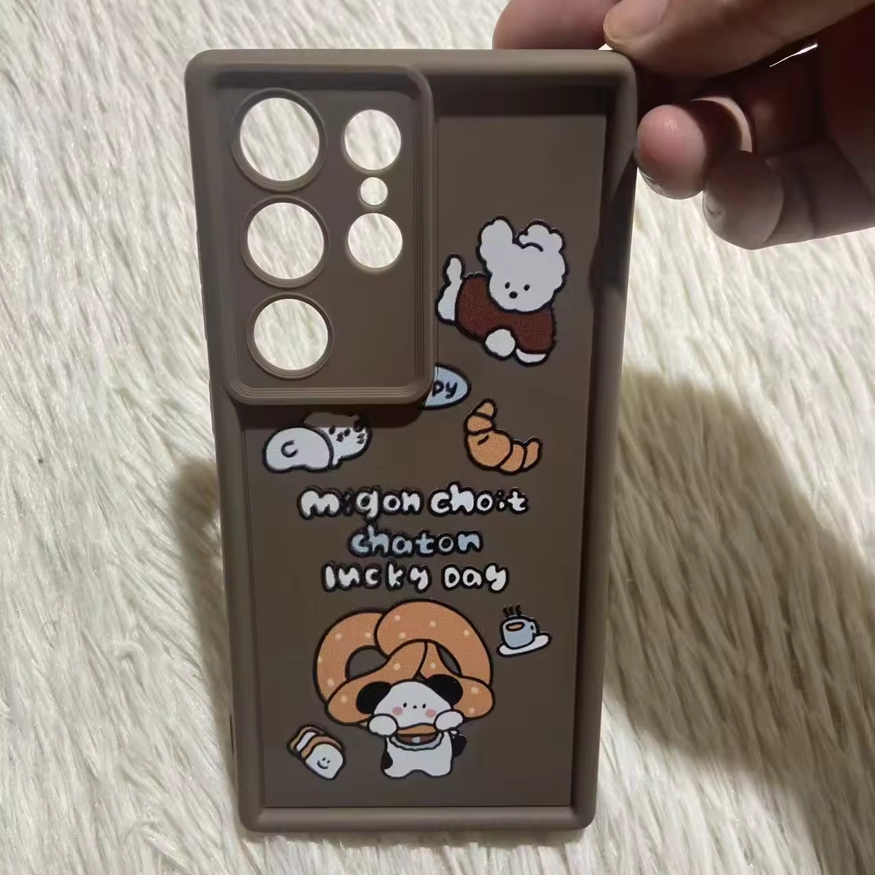 Cartoon Cat Pattern Design Phone Case for iPhone 15 14 13 12 11 Soft Fancy Bear Phone Cover for Samsung S23 S22 ULTRA