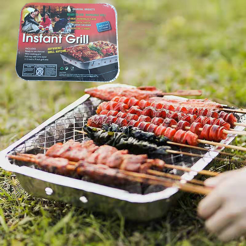 Convenience camping bbq disposable aluminium foil bbq grill pan