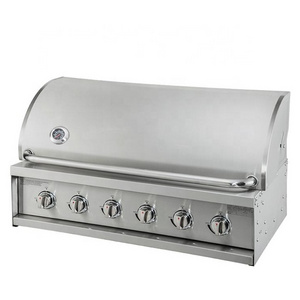 Outdoor kitchen commercial restaurant large cooker built in bbq grill 5 6 burner Smokeless Stainless Steel Gas Grill