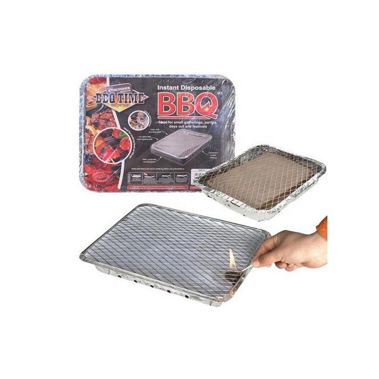 Aluminum barbecue instant grill disposable bbq grill in foil tray