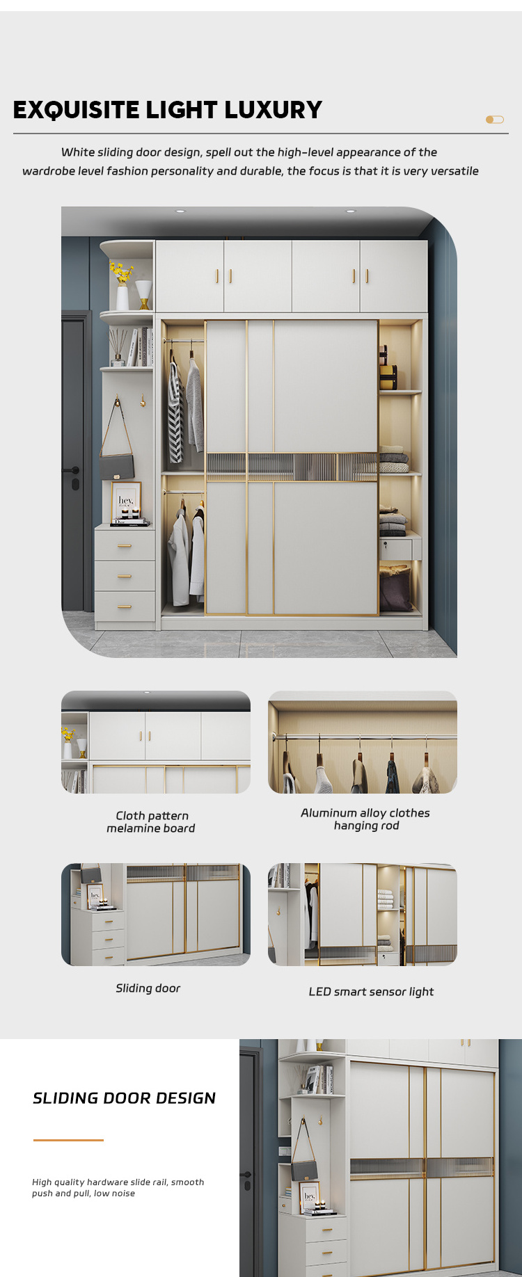 Closet Hanging Storage Clothes Cupboards For Bedroom Wardrobe