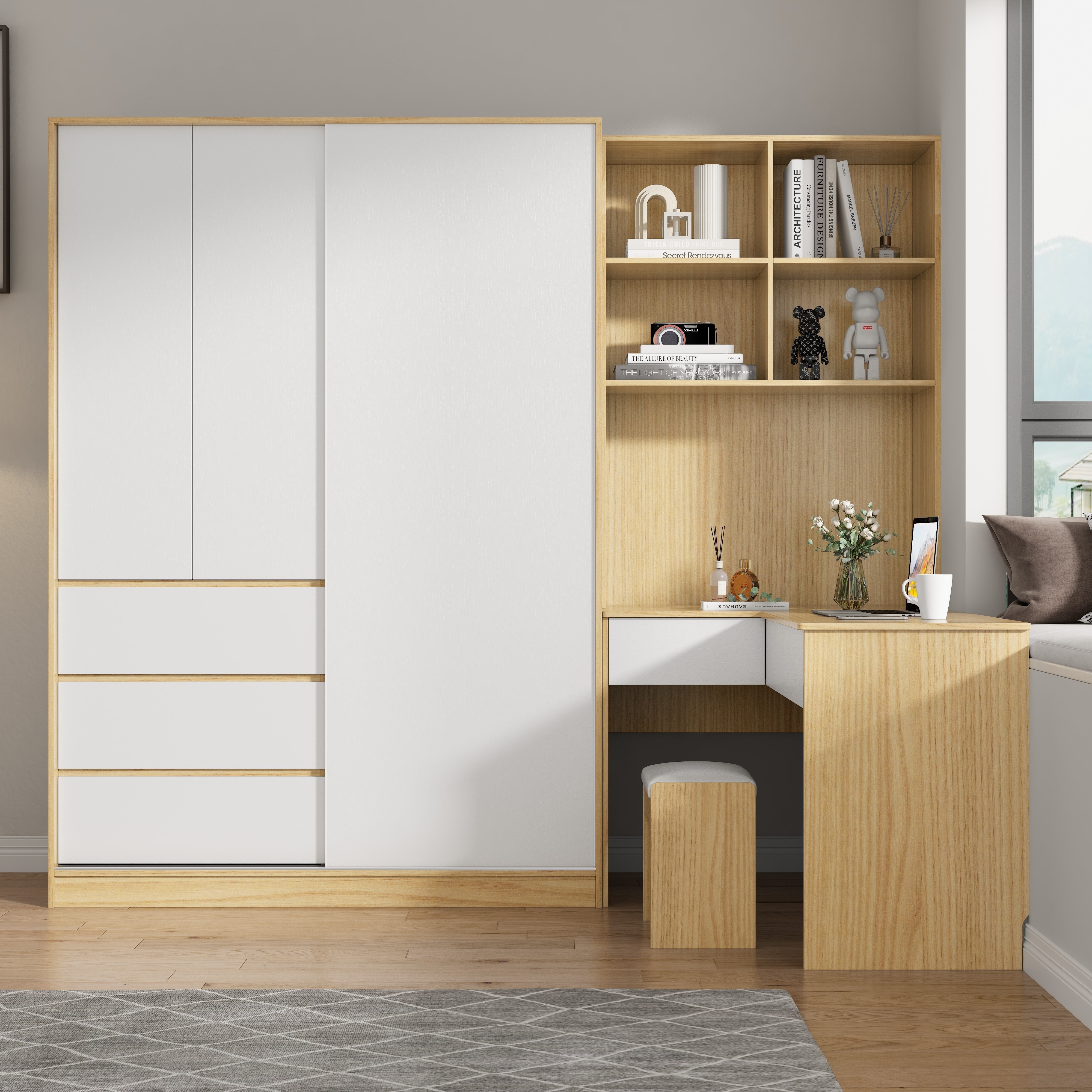 Hot selling sliding wardrobes modern wooden mini wardrobes