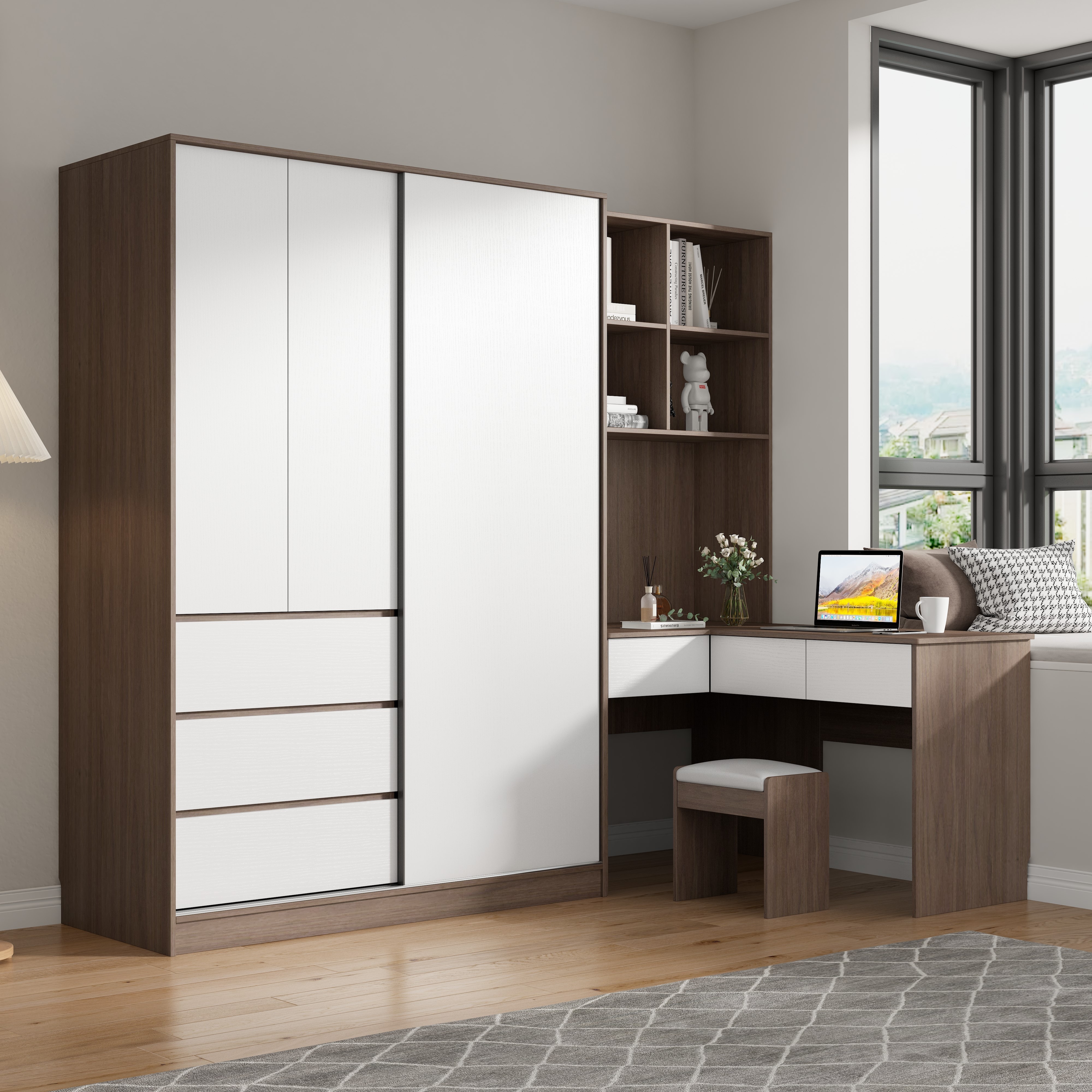 Modern wardrobes furniture luxury armoire simple wooden