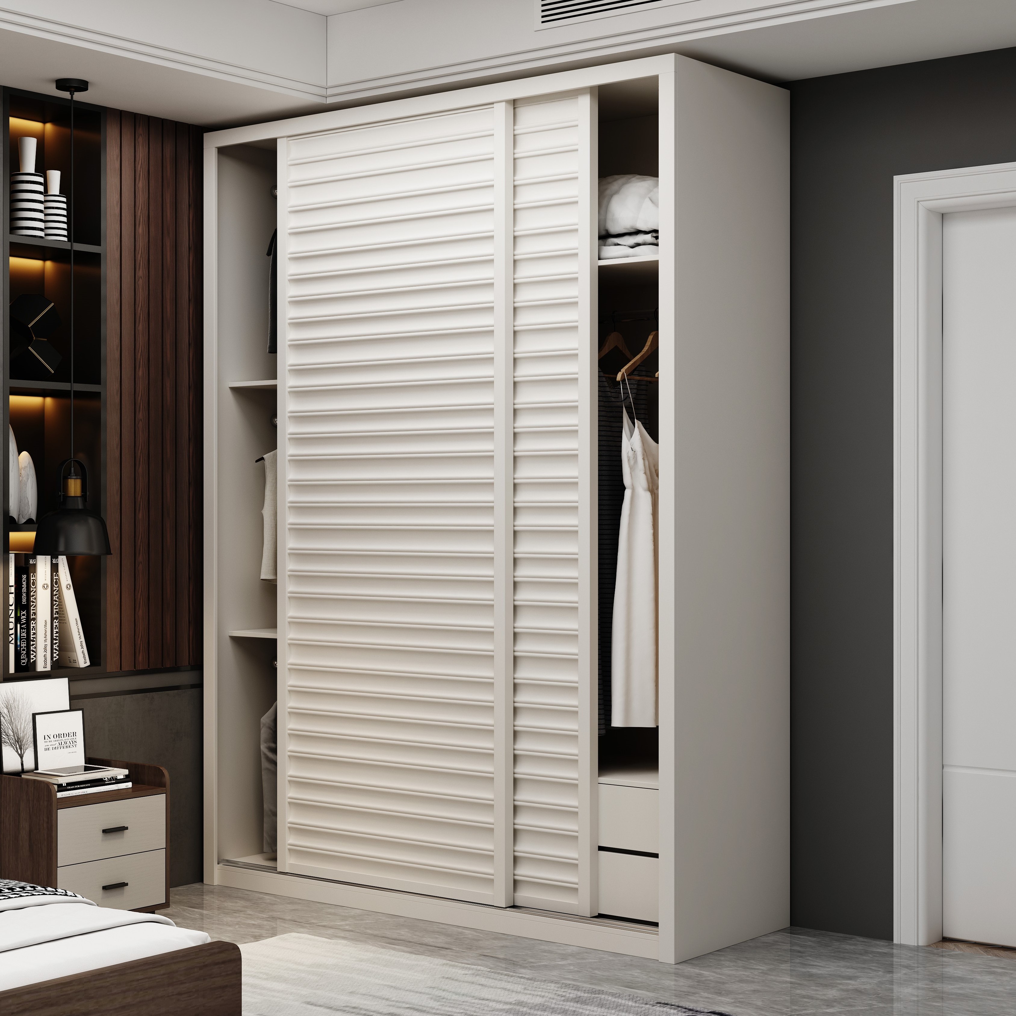 minimalist clothes organizer fitted closet free standing sliding door wardrobes for bedroom