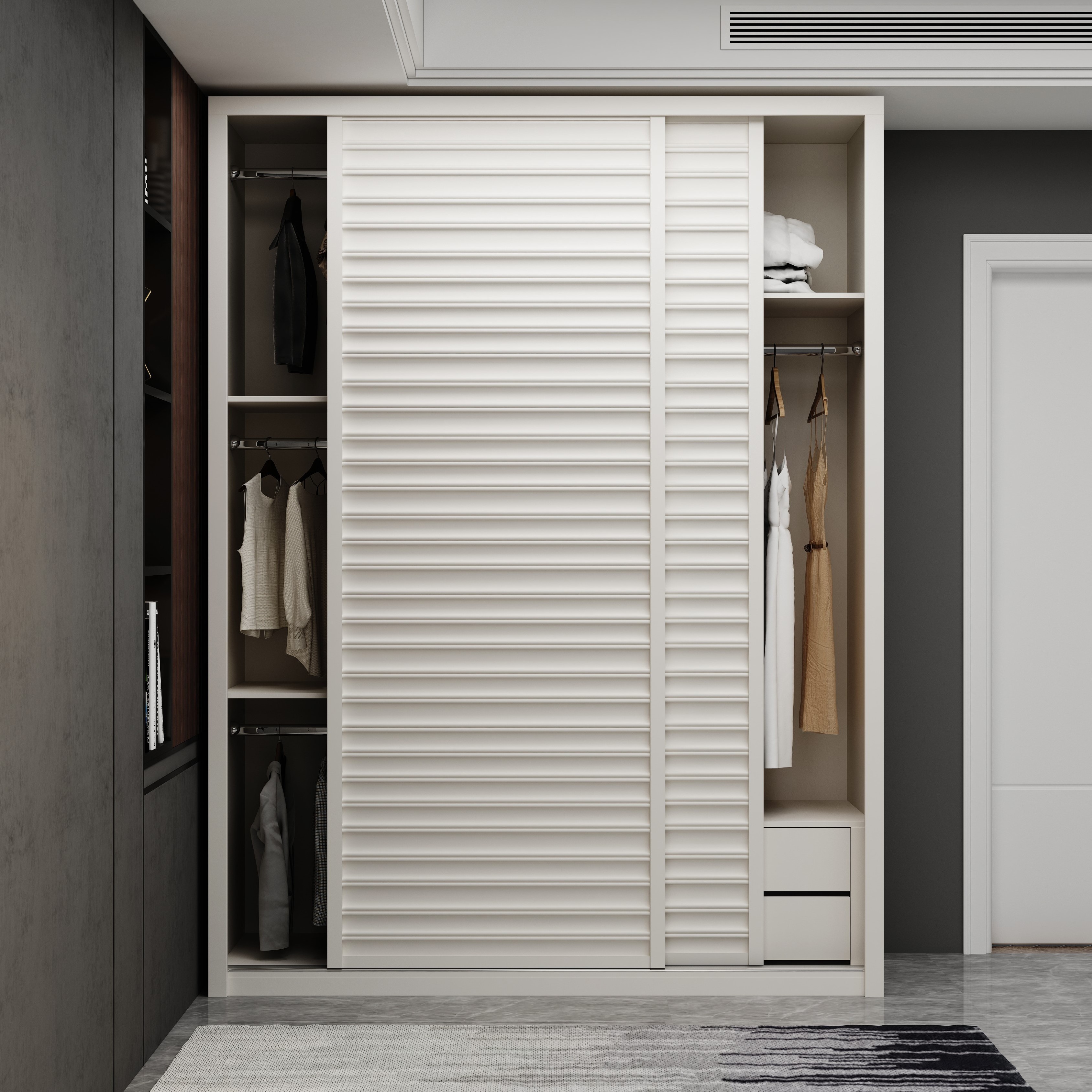 minimalist clothes organizer fitted closet free standing sliding door wardrobes for bedroom