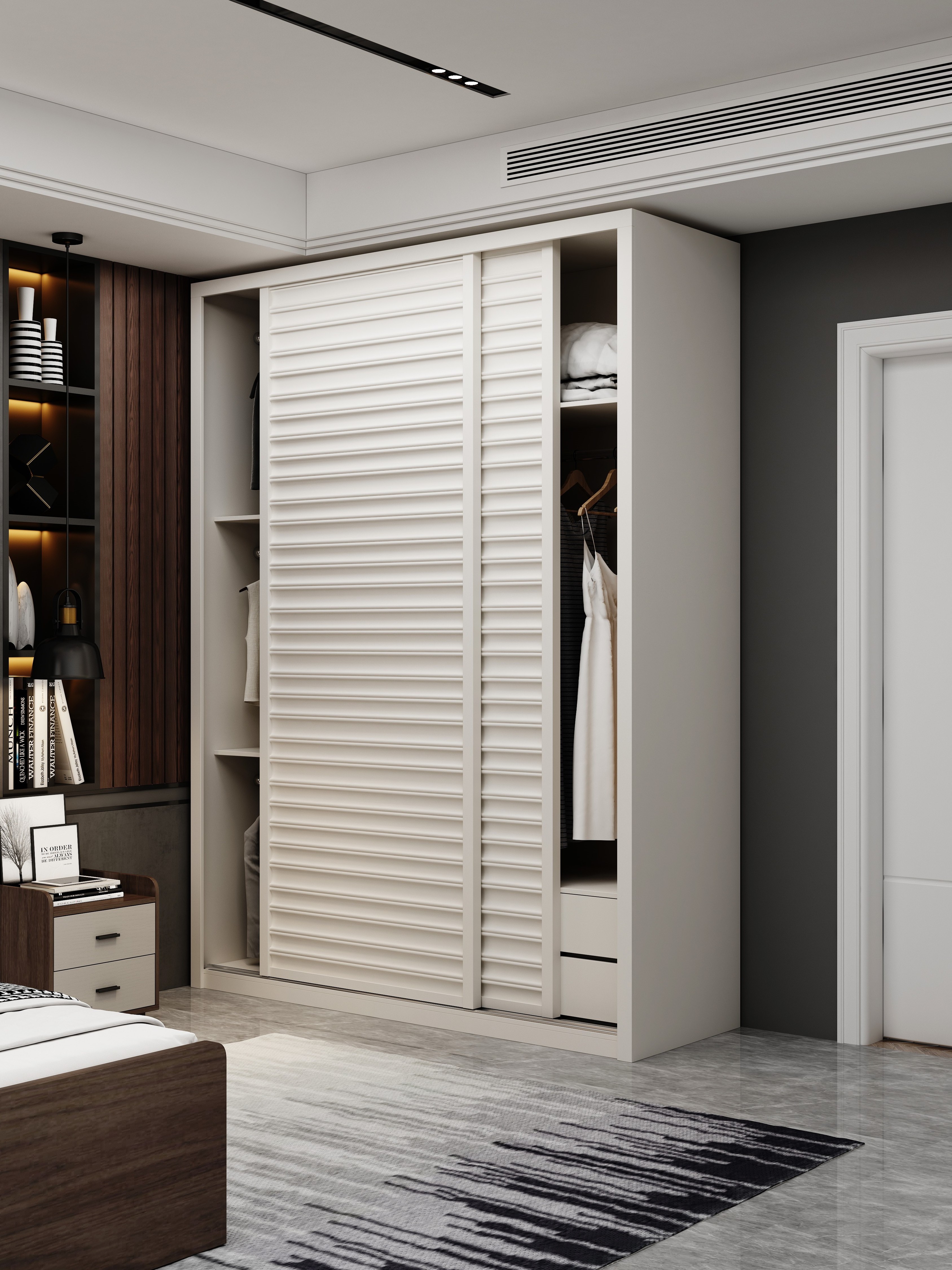 Modern wardrobes furniture luxury armoire simple wooden