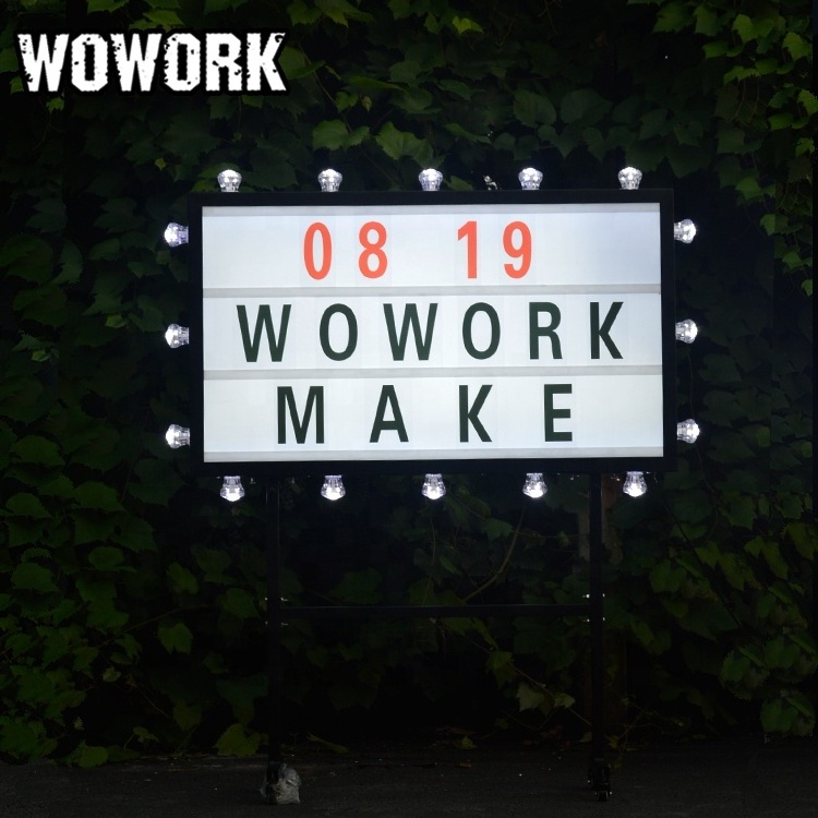 2024 WOWORK party decorative huge cinematic light box with changeable letter card