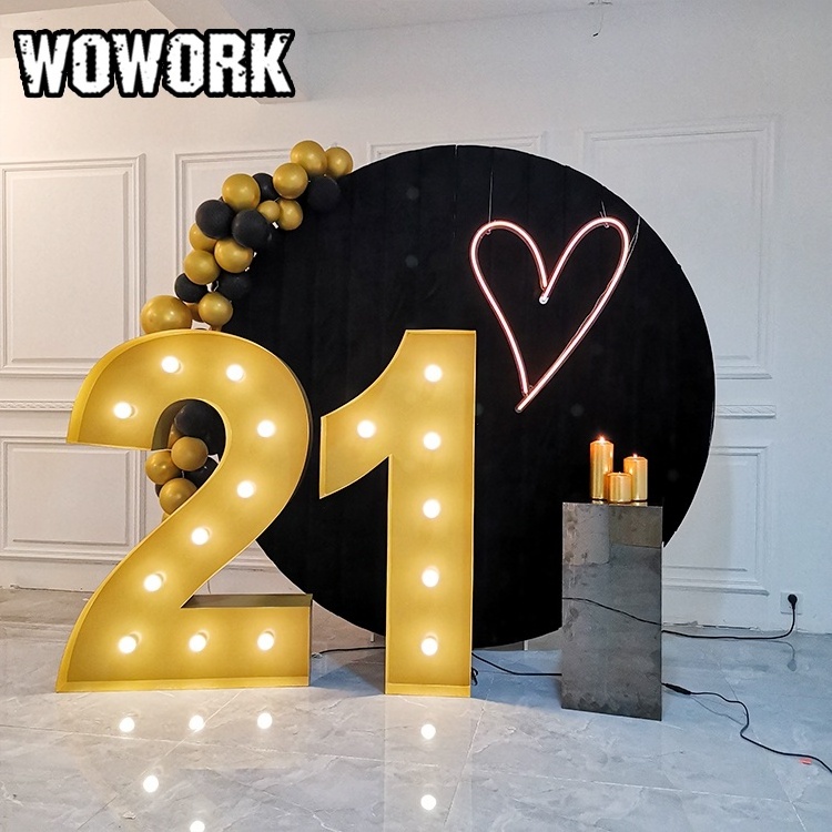 2024 WOWORK wedding decoration light LED LOVE letter lamp Mr and Mrs marquee led light for party backdrops