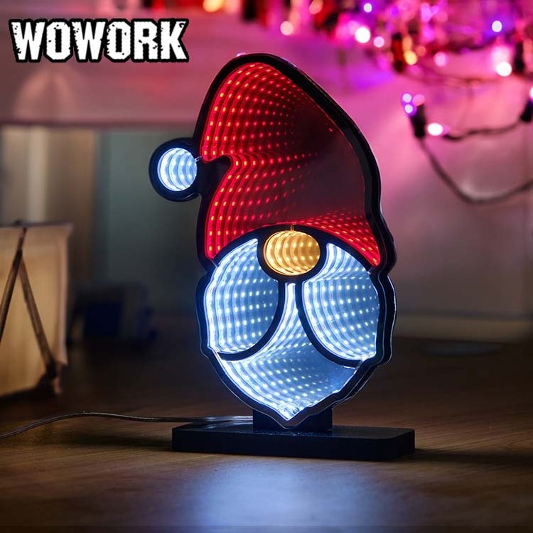 WOWORK Factory neon tube RGB  DC girl tunnel Infinity mirror Night Lights light festival supplies for Christmas XMAS decor