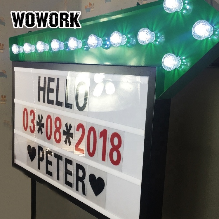 2024 WOWORK party decorative huge cinematic light box with changeable letter card