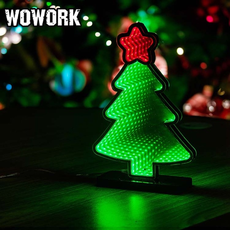 WOWORK Factory neon tube RGB  DC girl tunnel Infinity mirror Night Lights light festival supplies for Christmas XMAS decor