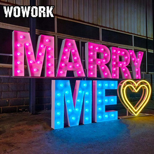 2024 WOWORK 3ft 4ft 5ft 100cm 120cm large big neon marquee letters wedding supplies decoration for event wedding stage backdrop