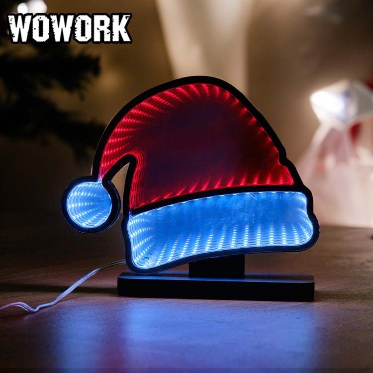 WOWORK Factory neon tube RGB  DC girl tunnel Infinity mirror Night Lights light festival supplies for Christmas XMAS decor