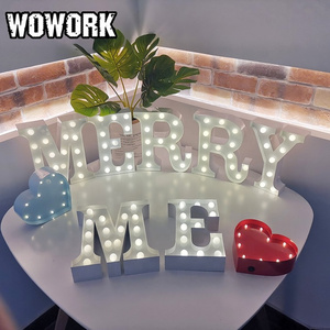 2024 WOWORK ins style Christmas wedding proposal electronic signs metal mini marquee letter lights for home decoration