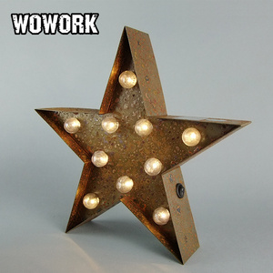 2024 WOWORK LED metal vintage twinkle star marquee sign light for XMAS decorations