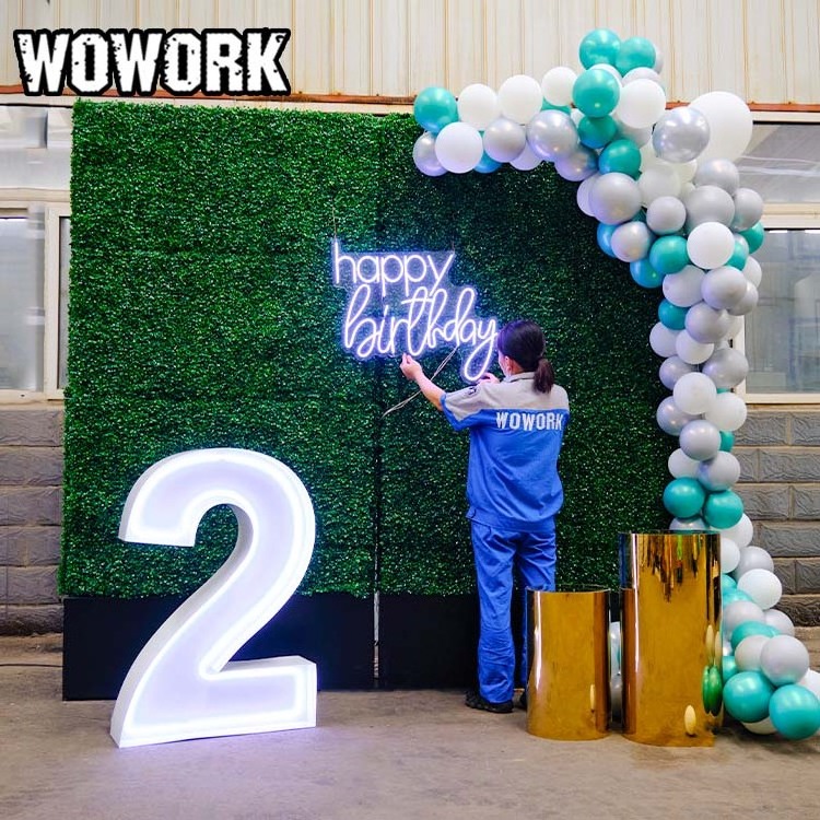 WOWORK Fushun 2024 big metal backdrop party  hall decor for birthday party supplies baby shower other wedding decoration