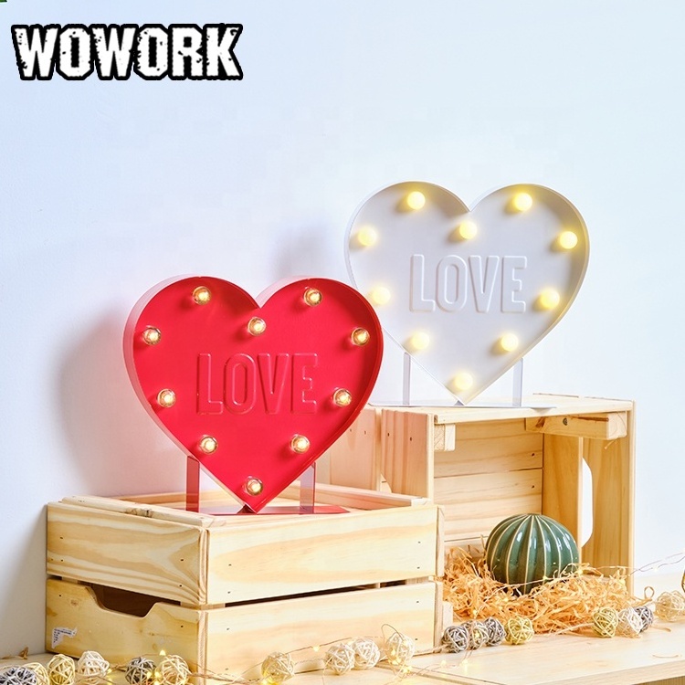 2024 WOWORK wedding letter Led light up star decoration with battery supply