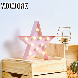 2024 WOWORK wedding letter Led light up star decoration with battery supply