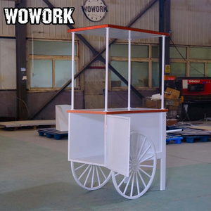 2024 WOWORK detachable metal iron dessert display backdrop candy flower cart with wheels for birthday wedding party decoration