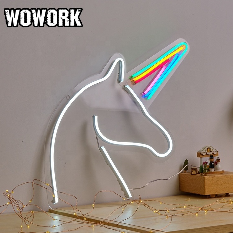 2023 WOWORK 5v USB plug handmade battery powered holiday lighting soft flexible custom neon light for home bedroom decoration