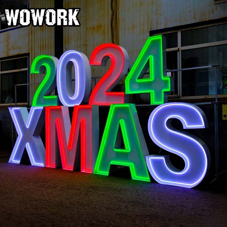 2024 WOWORK 3ft 4ft 5ft 100cm 120cm large big neon marquee letters wedding supplies decoration for event wedding stage backdrop