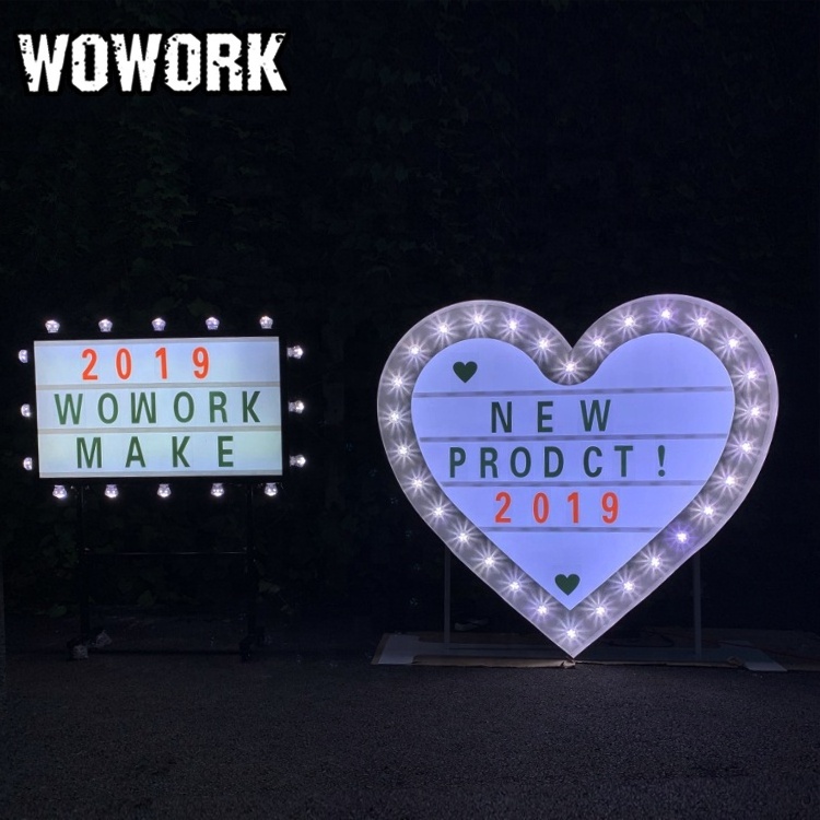 2024 WOWORK party decorative huge cinematic light box with changeable letter card