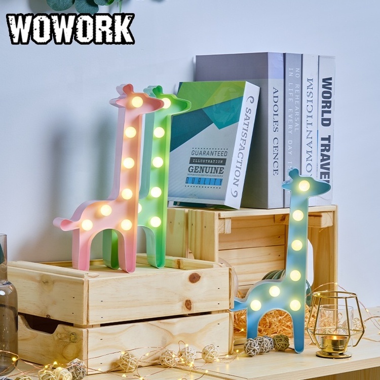 2024 WOWORK wedding letter Led light up star decoration with battery supply