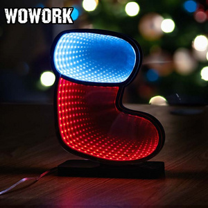 WOWORK Factory neon tube RGB  DC girl tunnel Infinity mirror Night Lights light festival supplies for Christmas XMAS decor