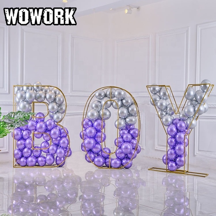 2024 WOWORK 4ft 5ft 6ft  large 3d clear acrylic power numbers balloons fillable plastic letters for wedding decoration