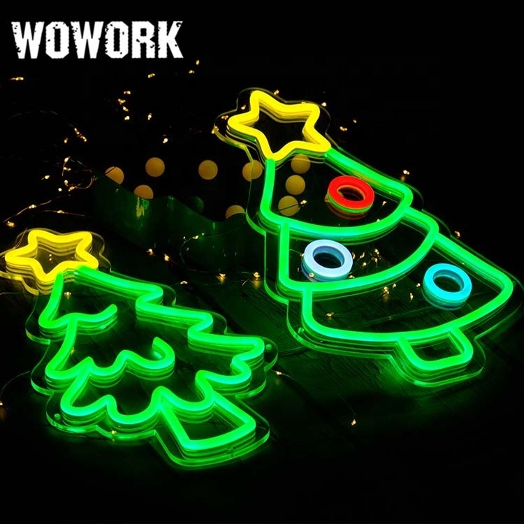 2024 WOWORK ins flexible neon light DC 12v Fashionable LED dmx flex Neon Sign custom for Outdoors or Indoors wall mounted