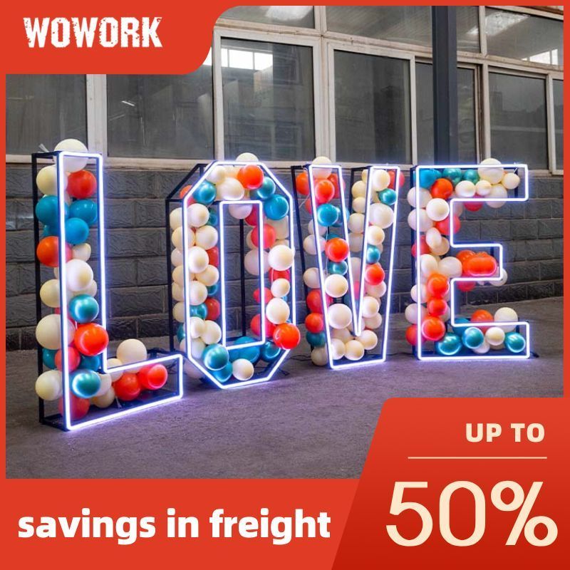 2024 WOWORK 3ft 4ft 5ft 100cm 120cm large big neon marquee letters wedding supplies decoration for event wedding stage backdrop